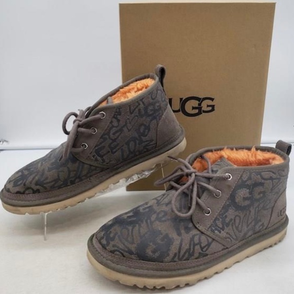 UGG Neumel Street Graffiti Boots Slate Womens Size 10 With box - Picture 1 of 6